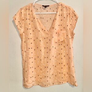 Banana Republic Light Orange Patterned Blouse